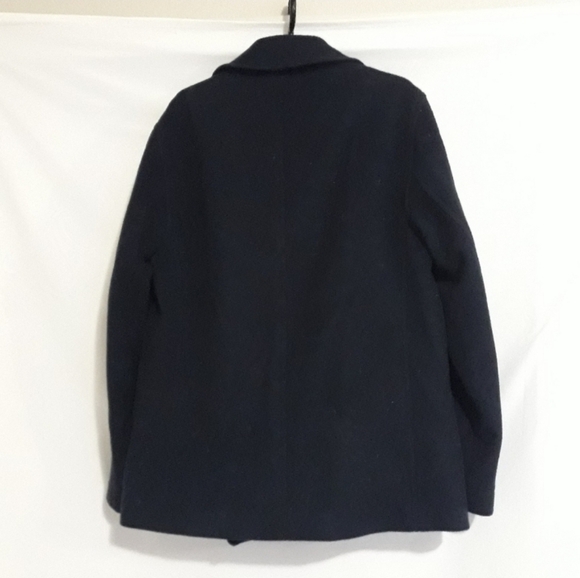 J. CREW Wool Blend Navy Blue Pea Coat sz ST - Picture 3 of 4
